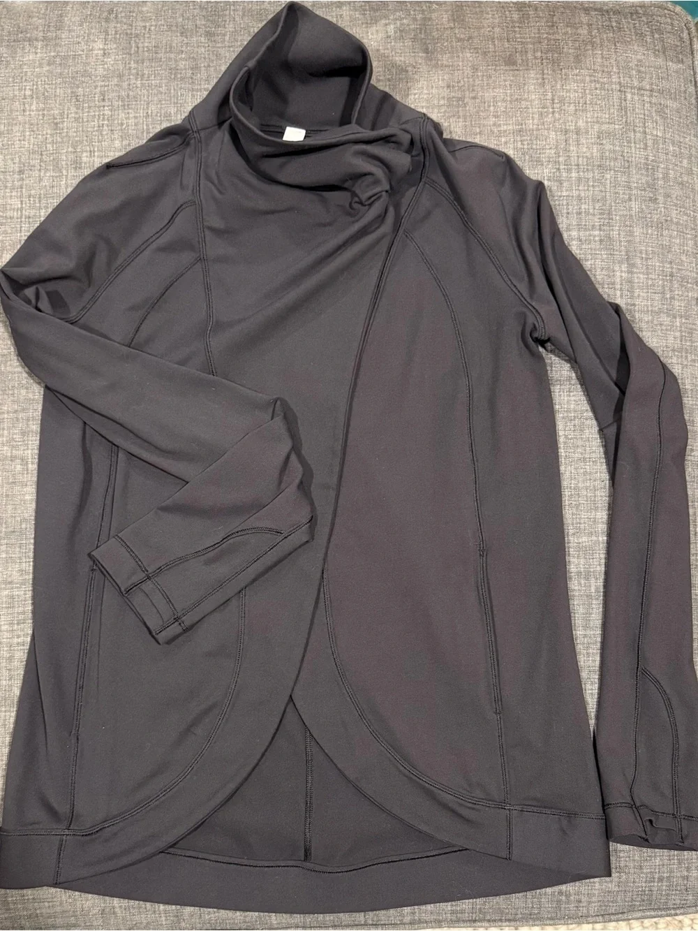 lululemon athletica Black Draped Asymmetrical Rally Wrap Jacket